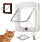 8.6'' x 7.8" Pet Dog Cat Locking Flap Doors with 4 Way Lock for Pet Entry & Exit