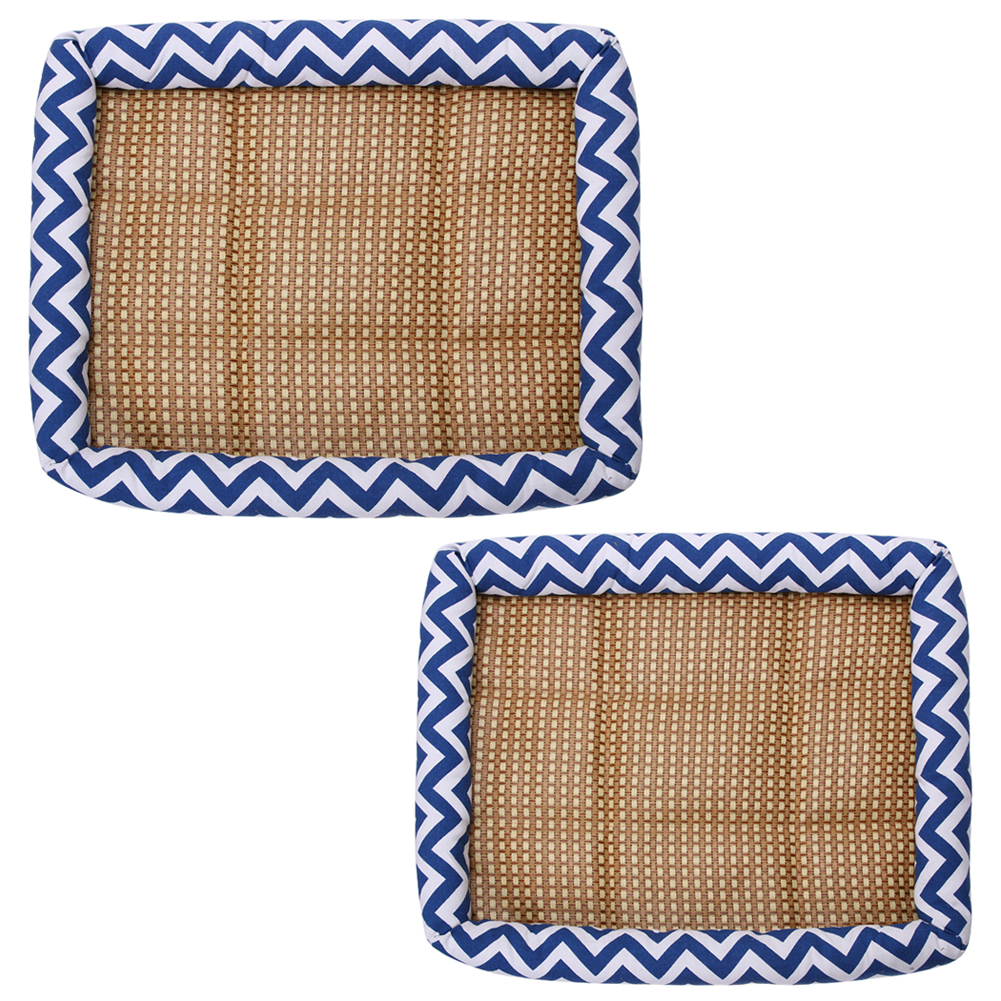 Breathable Cool Pet Kennel Mat Wave Design Summer Dog Cat Bed Cushion with Rattan Seats Waterproof Moistureproof Pet Bed Mat