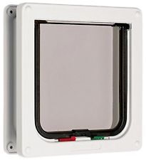 Cat Mate 4 Way Locking Cat Flap with Door Liner White, New, Free Ship