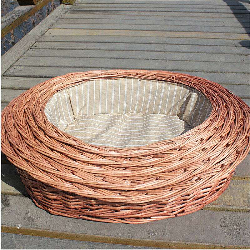 New wicker pet dog cat bed/mat/house/kennel durable pet cage Hand woven Environmental protection pet dog bed rattan nest G004