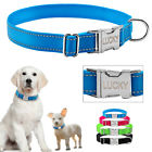 Nylon Reflective Personalized Dog Collars Custom Pet Puppy Cat ID Collar Tag S-L