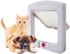 Pet Door Flap Dog And Cat Large Frame Gate Lockable With 4 Ways Entry Or Exit