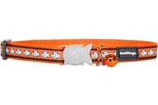 Red Dingo Reflective Cat Collar One Size Fits All Orange
