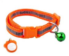 Reflective pet collar - Orange + FREE ID tag - small - dog, puppy, cat, kitten