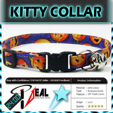 Safety CAT KITTEN Breakaway Collar ~ PUMPKINS ON PURPLE ~