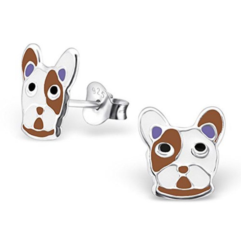Cute Bulldog Dog Earrings Stering Silver 925 (E22089) – Pets Trend Store