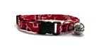 Red Bandana Cat or kitten Collar Valentines Day soft bell country western cowboy