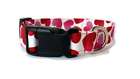 Valentine Dog Collar Valentines Day Heart Fabric Adjustable Red Pink puppy love