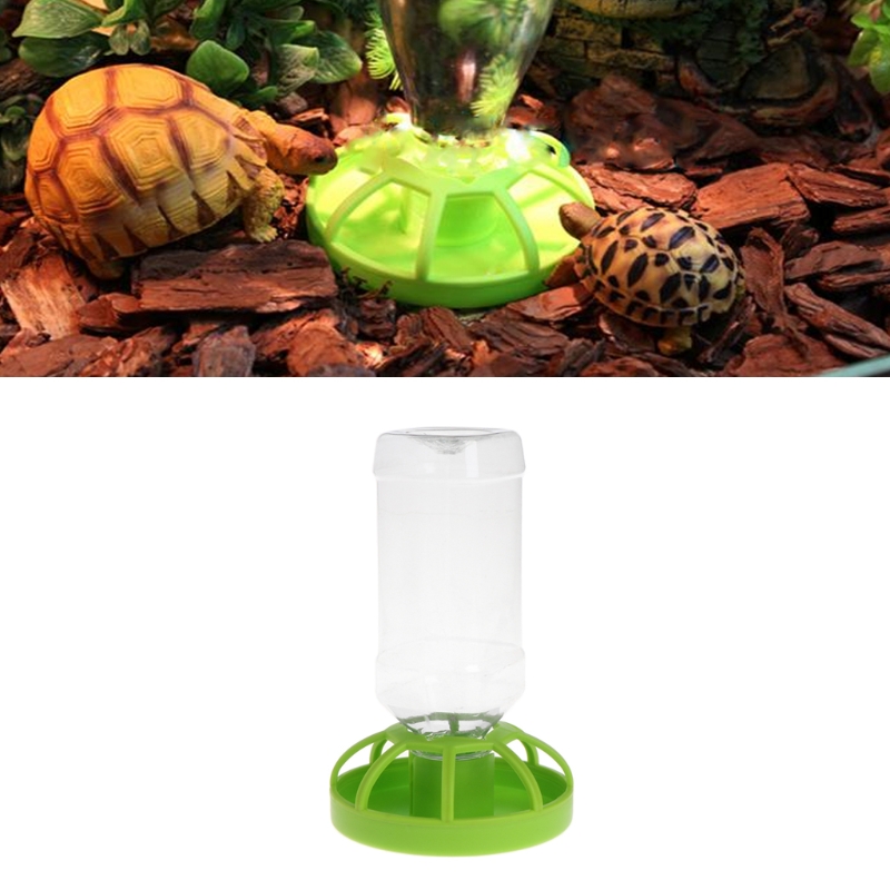 Reptile Water Drinker Dispenser Food Bowl Lizard Feeder Round Dish Drink Bottle
