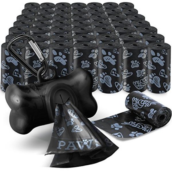 Paws & Pals 1000 Black Pet Dog Waste Bags for Poop Removal Disposal ...