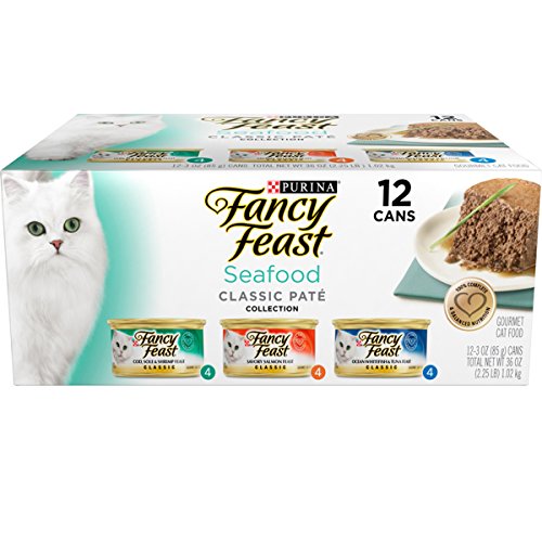 Purina Fancy Feast Seafood Classic Pate Wet Cat Food Variety Pack (12