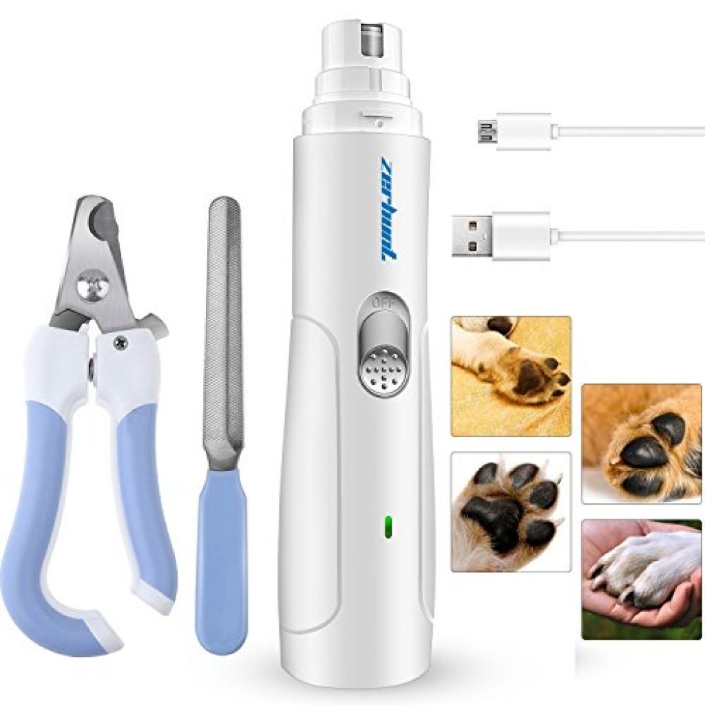 Zerhunt Dog Nail Clippers, Electric Pet Nail Grinder Trimmer Grooming ...