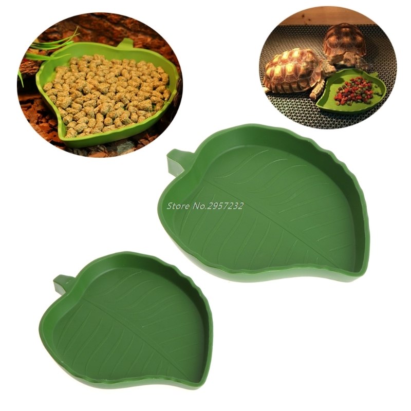 Leaf Shaped Food Water Bowls for Reptiles Tortoise Snakes Spiders Lizards Water Drinking Foods Feeder Small Pet Feeding Supplies