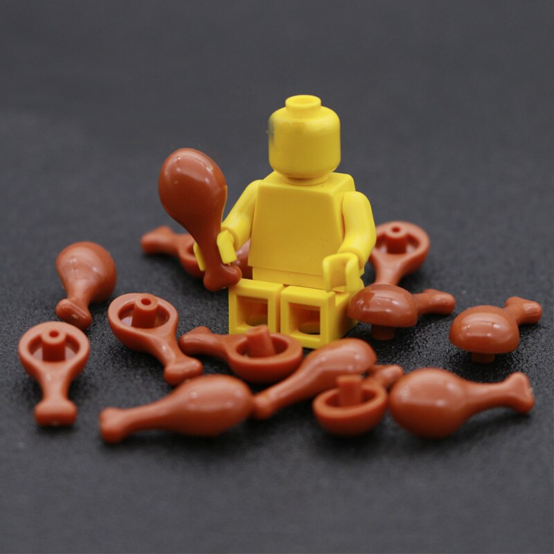 City Accessories Building Blocks Food Pizza Roast Chicken Bread Hot Dog Figure Parts Moc Brick Toys Compatible Legoingly Friends