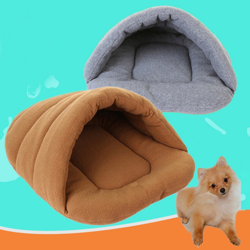 Dog Sleeping Bag Pet Cat Kennel Slipper Shaped Pet Pad Dog Bed Mats Fun Covered Hooded Portable Dog Bed