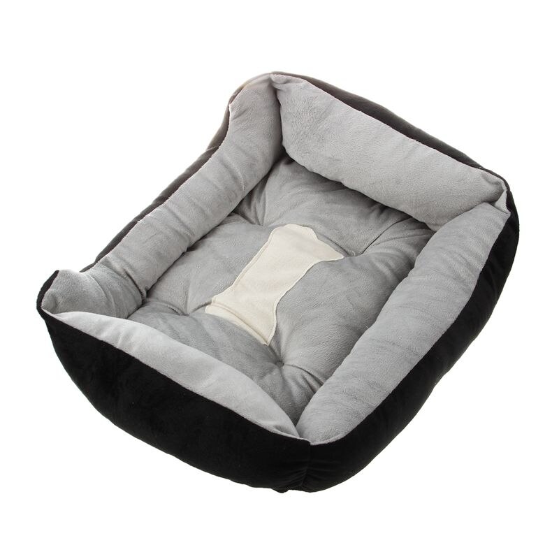 Extra Large Luxury Washable Pet Dog Puppy Cat Bed Cushion Soft Mat Warmer Basket Color:Black Size:L