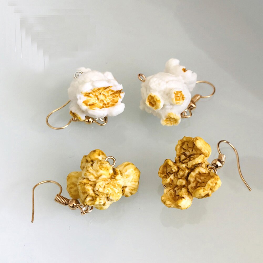 New Arrival Funny Popcorn Fried Chicken Food Drop Earrings for Women Girl DIY Handmade Creative Unique Dangle Earrings Jewelry