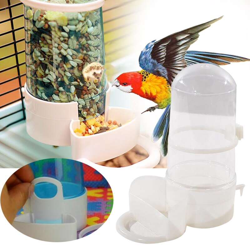 Pet Bird Automatic Drinker Feeder Water Dispenser Clip Large Parrot Hamster Pet Supply Bird Automatic Feeder Food Feeding Tool