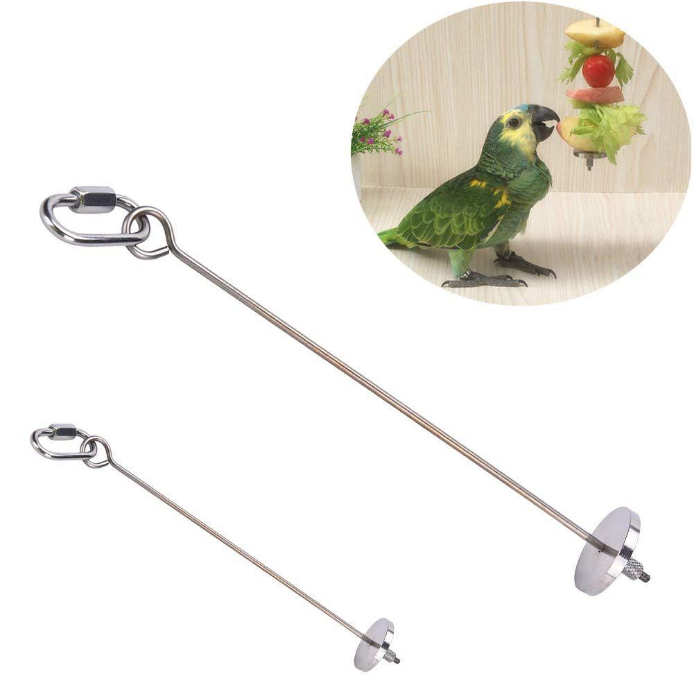 SaiDeng Stainless Steel Small Parrot Toy Meat Kabob Food Holder Stick Fruit Small Animal Skewer Bird Treating Tool