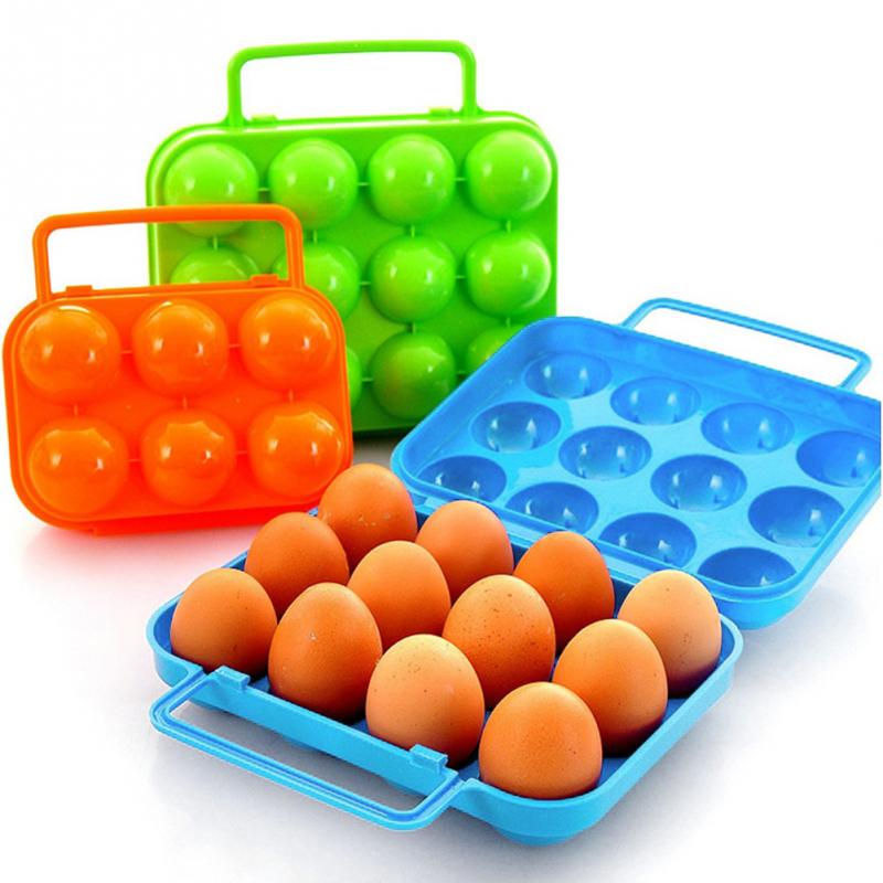 Shockproof Portable Egg Container Carrier Case Basket 6/12pcs Egg Mold Plastic Food Chicken Egg Holder Storage Bin Box Hamper#2
