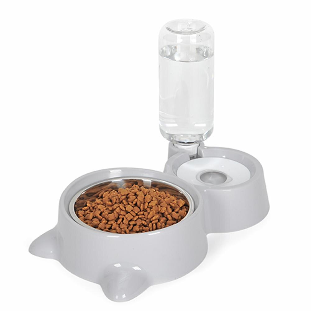TPFOCUS Pet Dual-bowls Automatic Food Feeder Water Fountain No-Wet Mouth for Dog Cat Dispenser Pet Water Cup Feeder Tool Gift