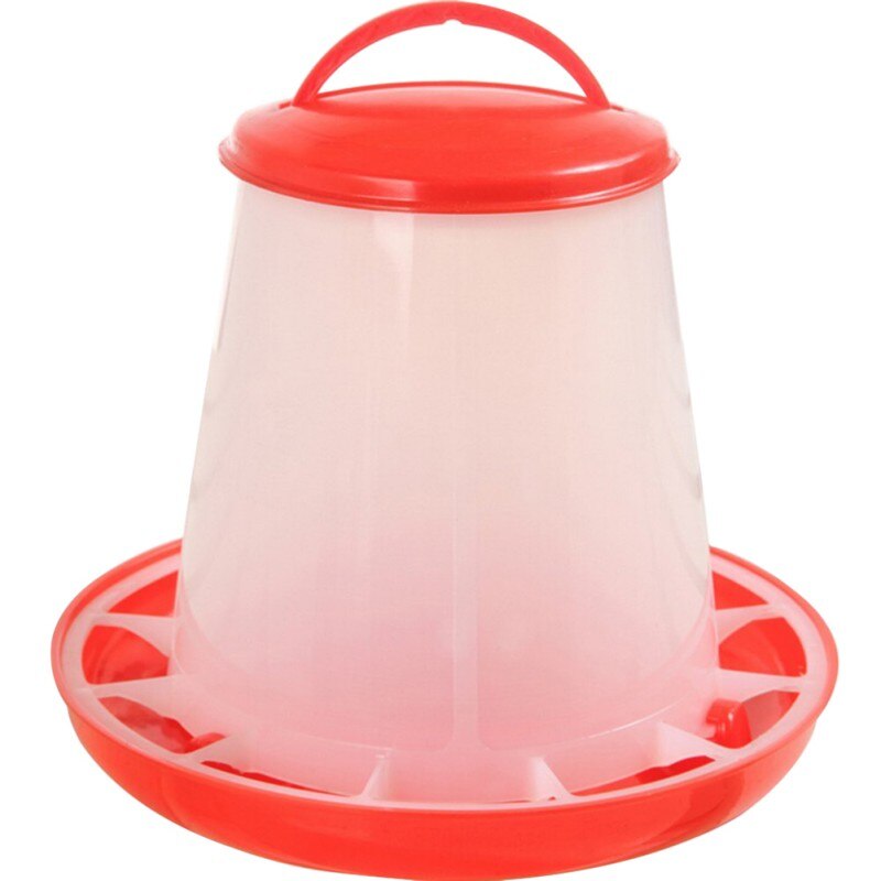 Pets Small Animal Food Feeder Chicks Hen Poultry Bowl Handle Lid Handle Chicks Drinking Chicken Feeding Watering Supplies H1 x