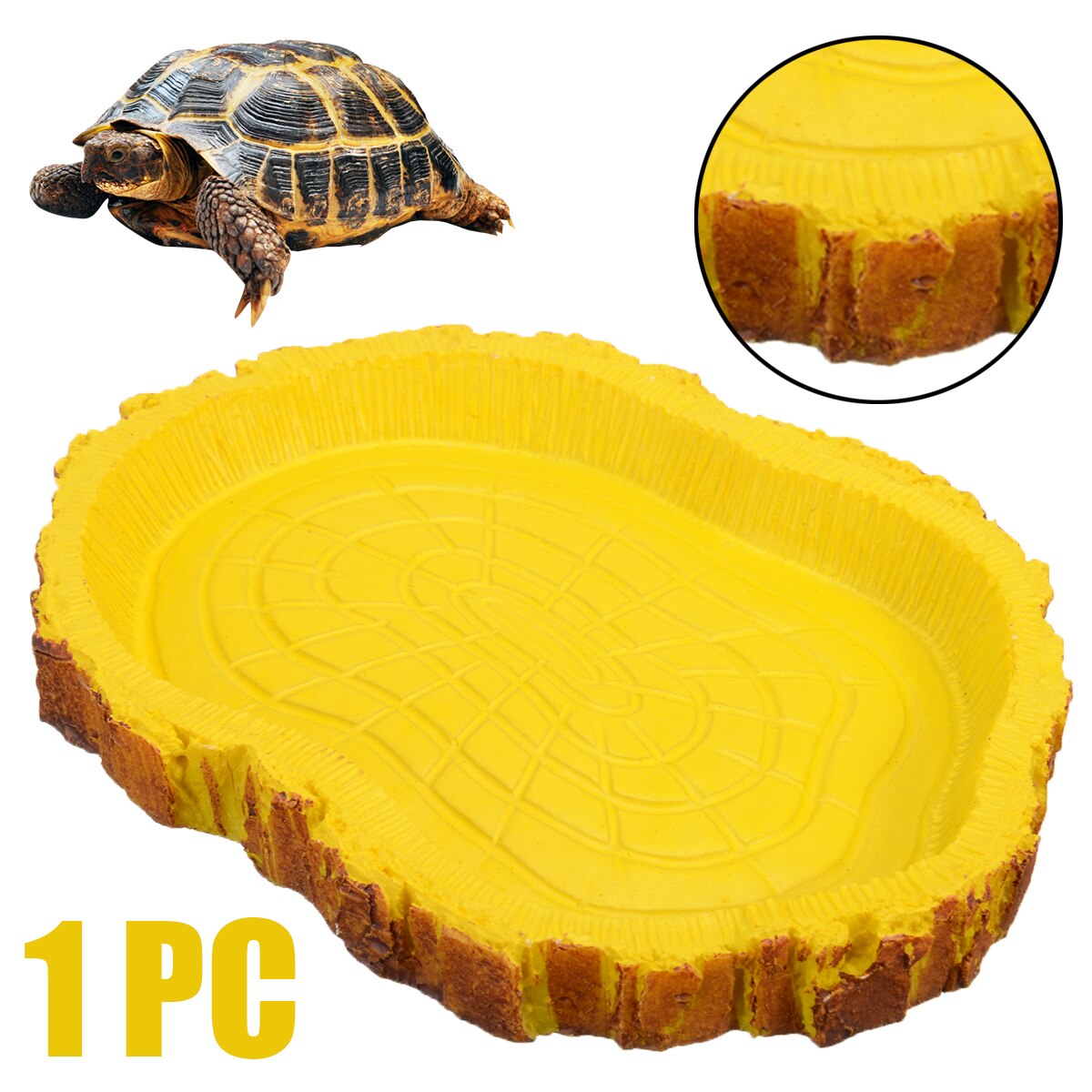 1pc 11.5*8.5*1.2CM Resin Tortoise Bowl Basin Reptiles Feeding Supplies Food Water Drinking Container Feeder Dish