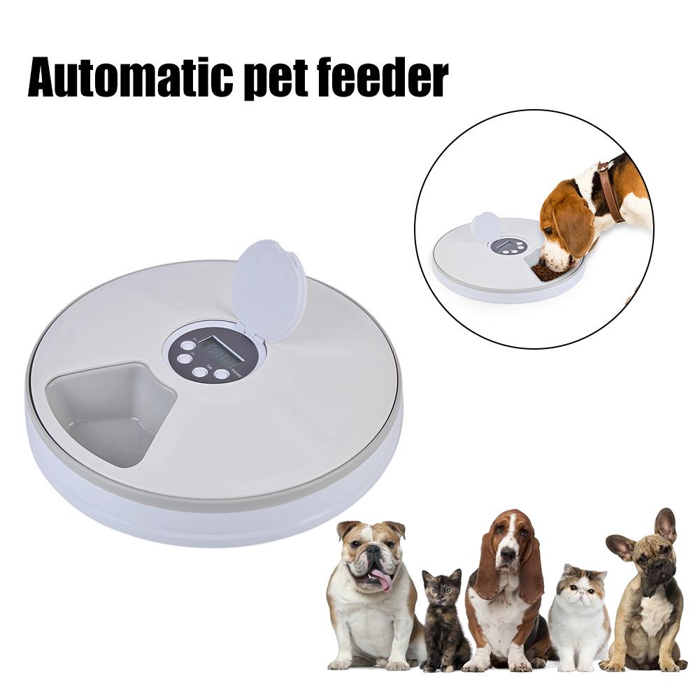 Automatic Pet Feeder Cat Feeder 24h Timer 6 Grids Dog Cat Food Dispenser Dogs Cats Electric Dry Wet Food Dish Feed Pet Supplies