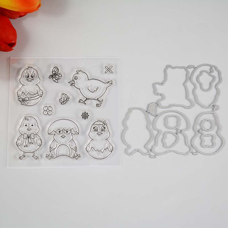 Chicken and egg Transparent clear stamp/coordinating die for DIY Scrapbooking/Card Making/Kids Fun Decoration Supplies