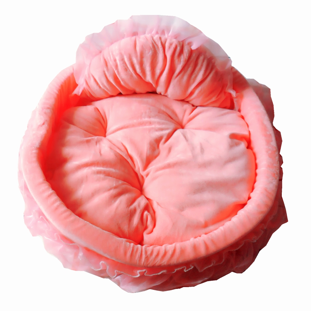 Cute Princess Girl Dog Bed Round Pet Lounger Cushion For Small Medium Large Dogs Cat Winter Dog Kennel Puppy Mat Warm Pet Bed