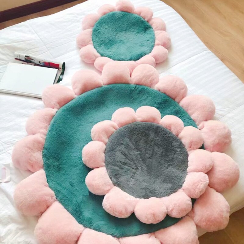 Fleece Soft Flower Pet Mat Cushion Princess Dog Beds For Large Dogs Small Girl Winter Warm Puppies Animal Cushion Sofa Protector