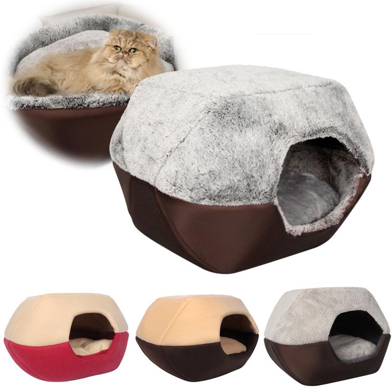 Foldable Warming Pet Dog House Nest with Mat Pet Dog Bed Cat Bed Yurt for Small Medium Dogs Travel Kennels for Cats Pet Product