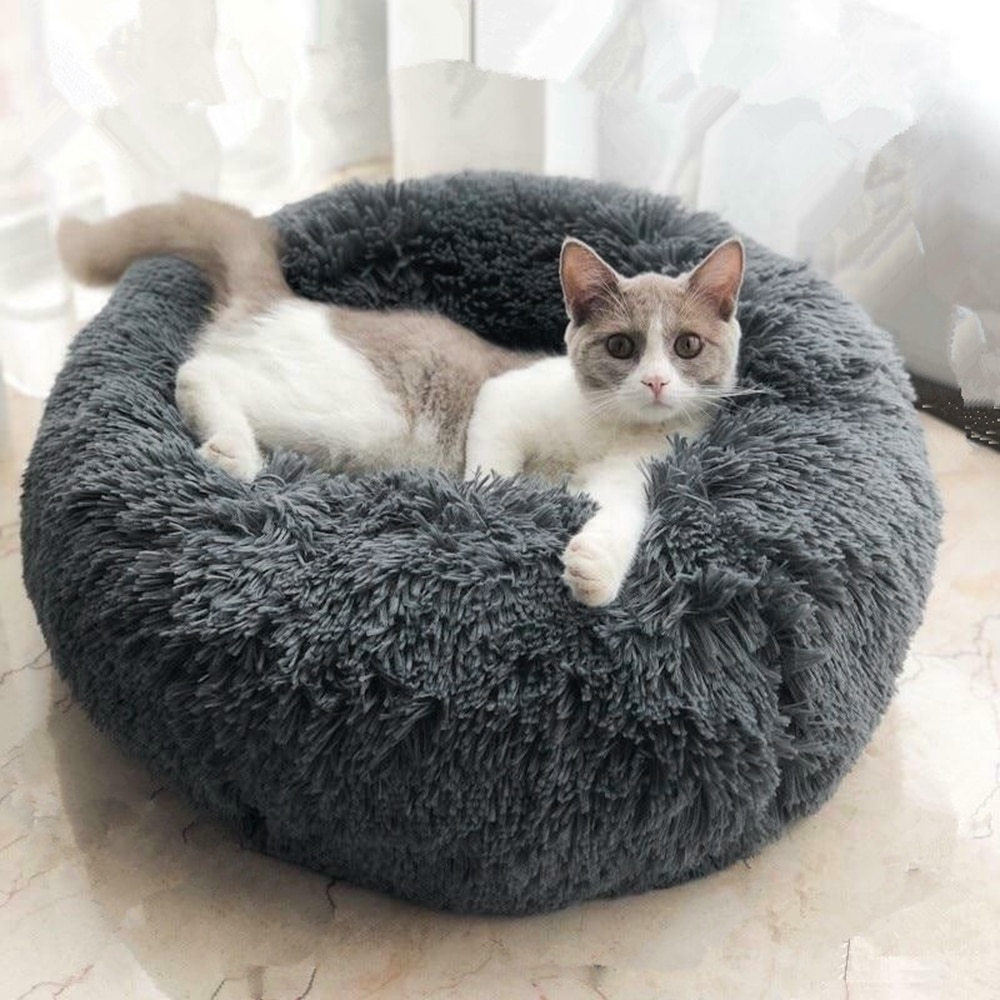 Pet Dog Calming Bed Comfortable Donut Cuddler Round Dog Kennel Ultra Soft Washable Dog and Cat Cushion Bed Winter Warm Sofa