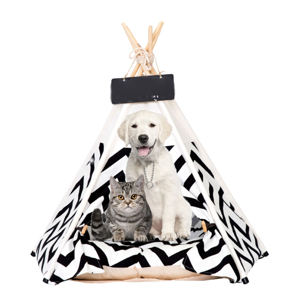 Soft Pet Tent for Dogs Puppy Cat Bed Canvas Pet House Teepee Nest Cat Shed Dog Tent Kennel with Cushion Cute Pet Supplies new