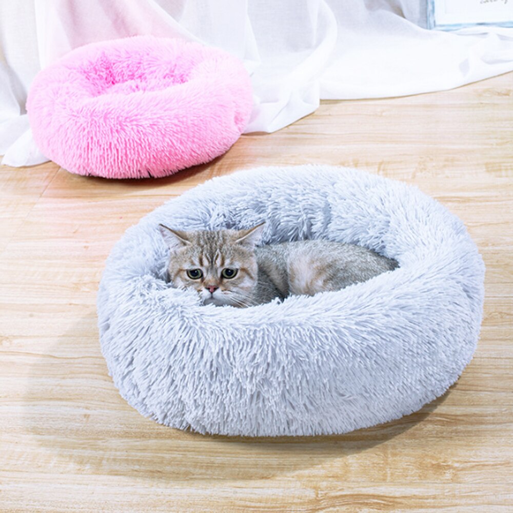 Soft Round Pet Bed Dogs Cat Mat Nest Washable Kennel Dog Bed Warm Comfortable House Velvet Dog Basket Puppy Cushion Pet Supplies