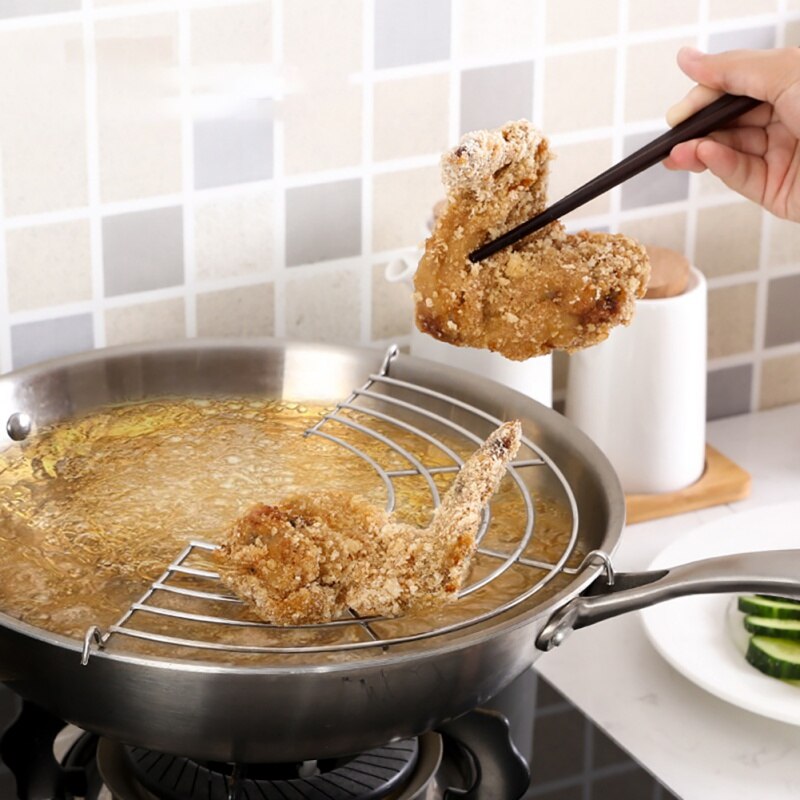 Stainless Steel Fried Food Filter Kitchen Fryer Filter Dish Rack Steam Rack Kitchen Tools for Fried Chicken Fries Cooking