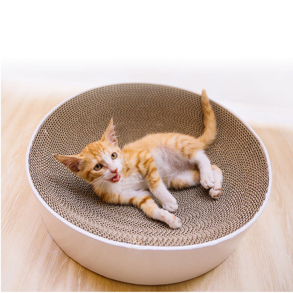 Bowl Type Cat Catnip Scratch Board Nail Scraper Mat Bed Toy Cats Scratcher Corrugated Paper Kitten Pad Rest Pet Supplies
