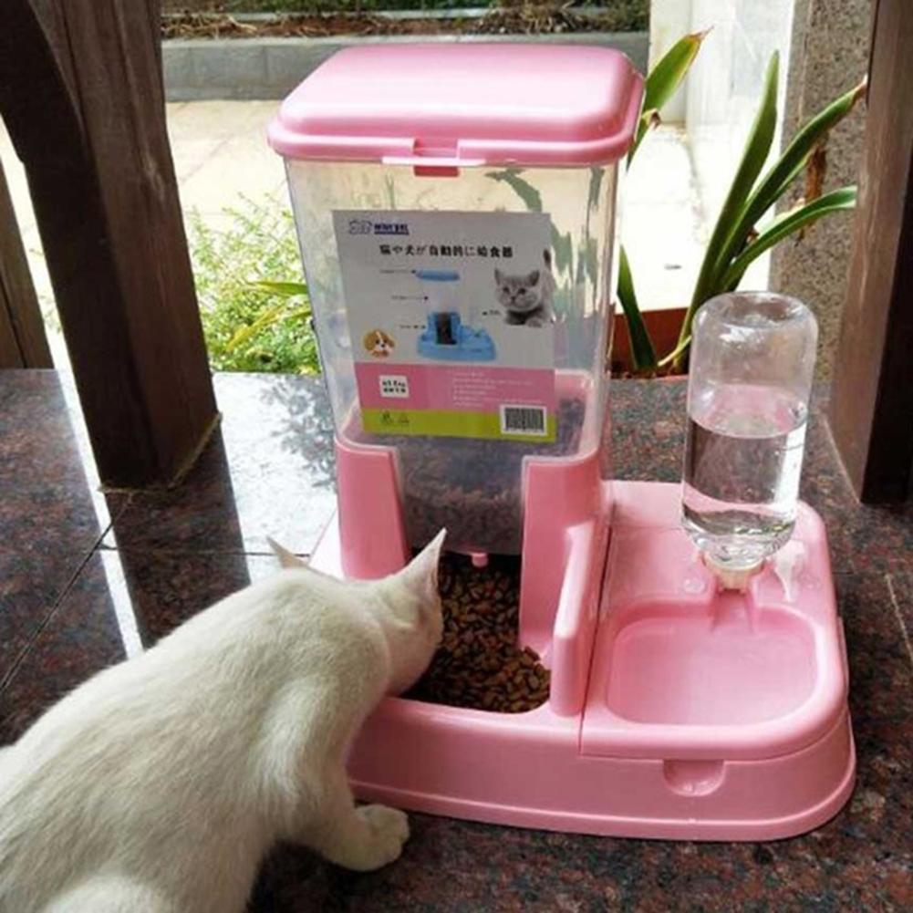 Detachable Automatic Pet Dog Feeder Cat Dog Drinking Bowl Food Dispenser Bottle Feeding Tool