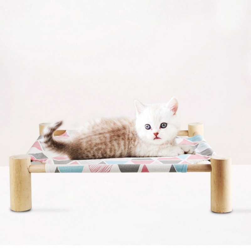 Detachable Cat Self Soft Bed Cat Raised Lifted Bed Hammock Stand With Frame Suspenden Breathable Platform Washable Pad
