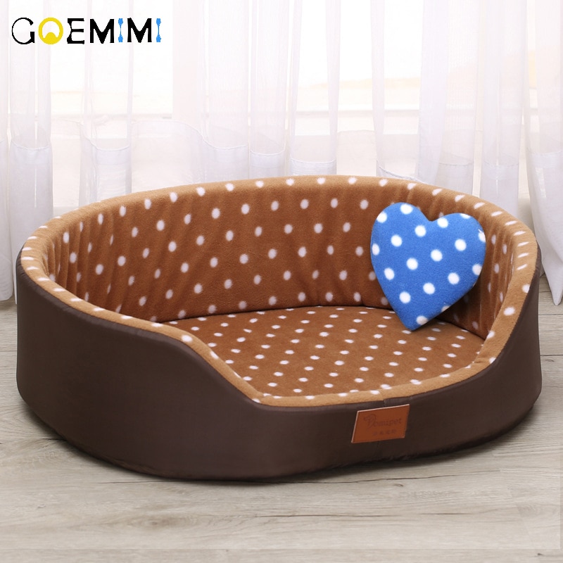 dog bed House sofa Kennel Soft Fleece Pet Dog Cat Warm Dot Pattern Top Quality dog beds mats cama para cachorro Bed For Cats