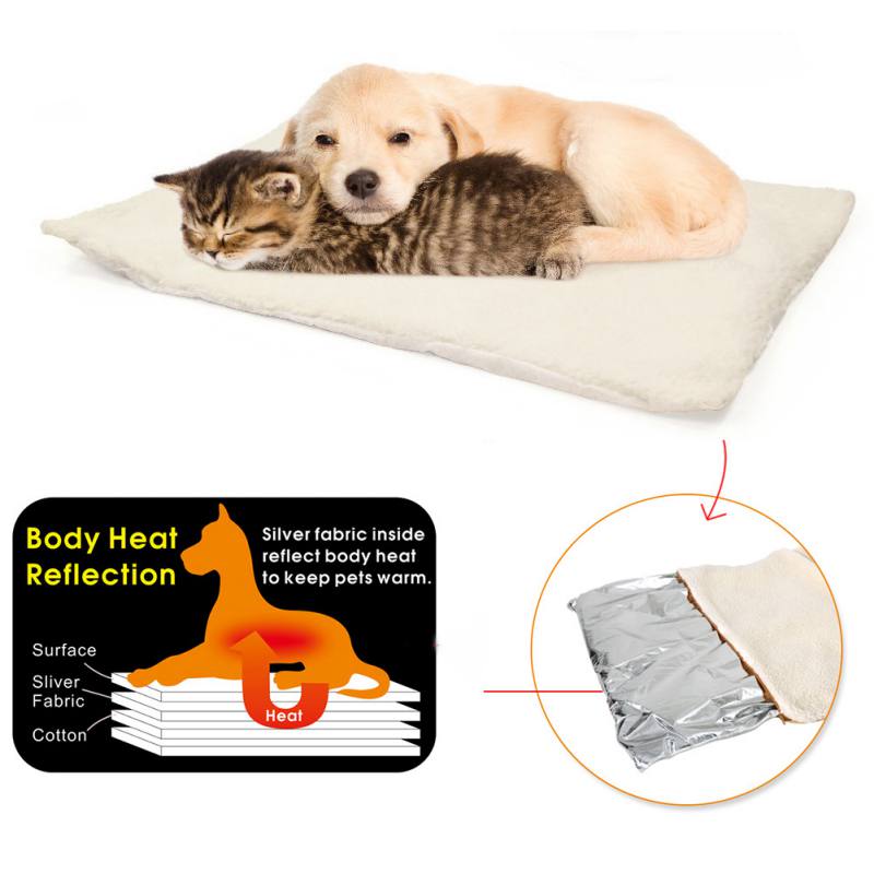 Dog Self Heating Pad Pet Warming Cushion Dog Bed for Dogs Cats Reflects Own Thermal with Zipper Washable Pet Supplies