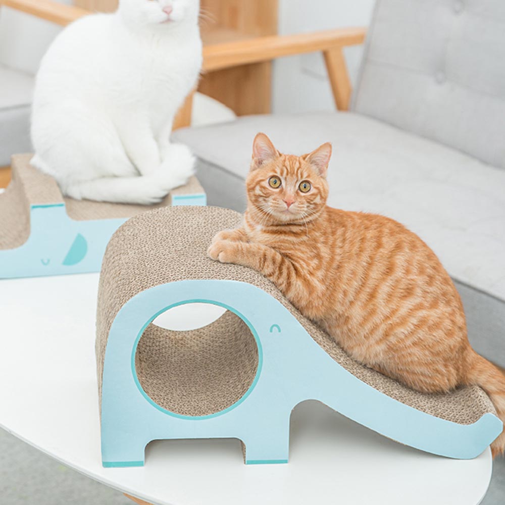 Elephant Shape Cat Kitten Scratch Board Pad Soft Bed Mat Claws Care Toys Corrugated Scratcher Cat Training Toy