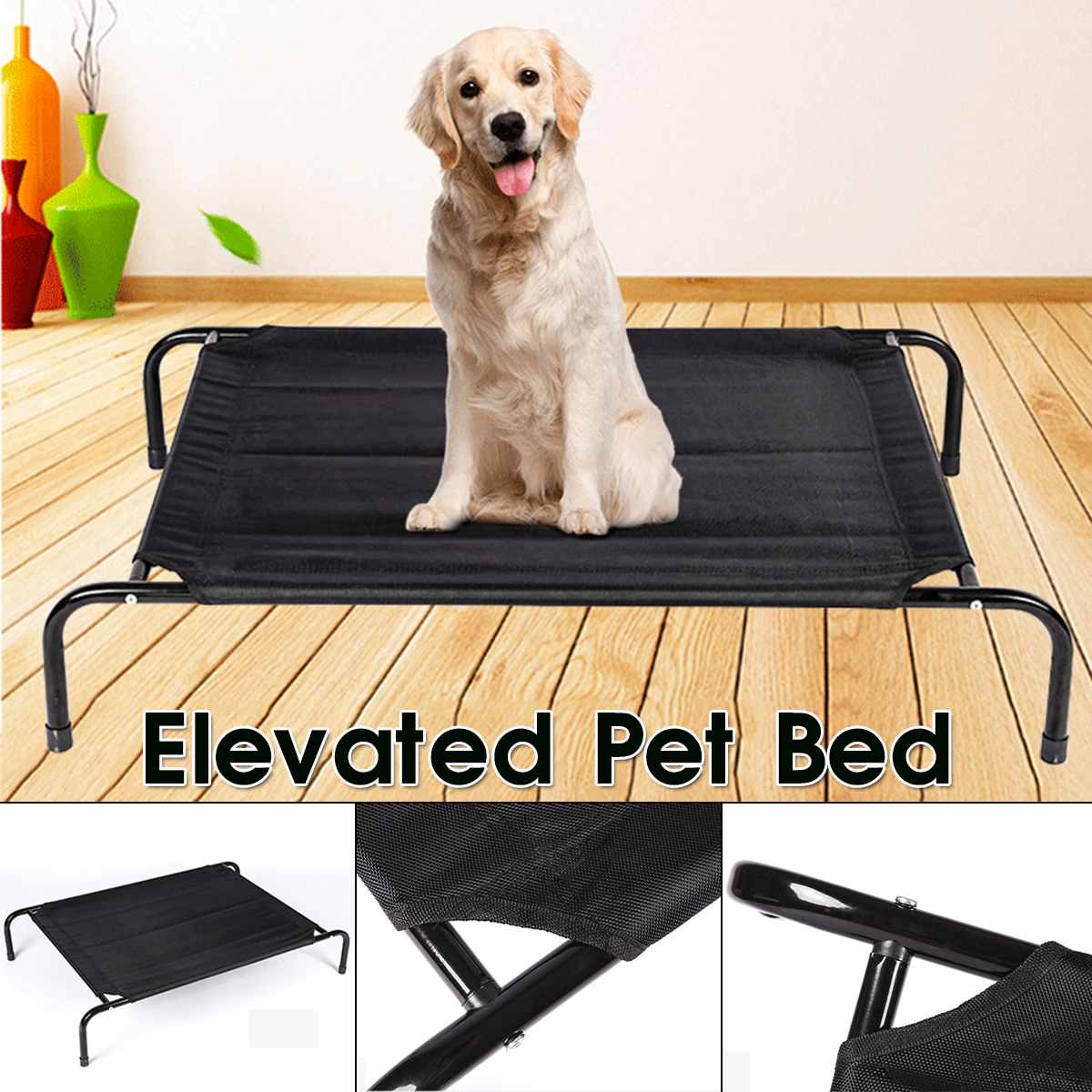 Elevated Pet Bed Detachable Summer Dog Cooling Bed Outdoor Breathable Mesh Raised Cat Puppy Bed Mat Dog Cot Sleep Camping Bed