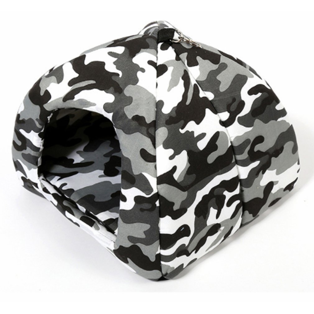 Foldable Soft Strawberry Kennel Bed Nest Camouflage Pet Dog House Nest for Animal Cat Warm Living Tent