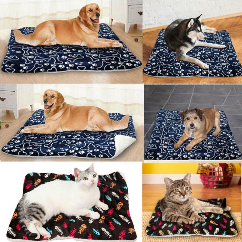 Large Soft Warm Dog Cat Pet Mat Bed Pad Self Heating Rug Thermal Washable Mats Dog Cat House