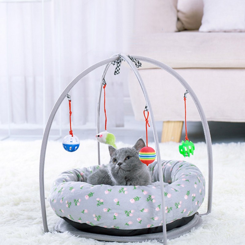 Multifunctional Cat Tent Cat Bed Cat Play Mat For All Season Activity Center With Hang Cat Toys Cat Bed Play Tent Pet Cat Bed