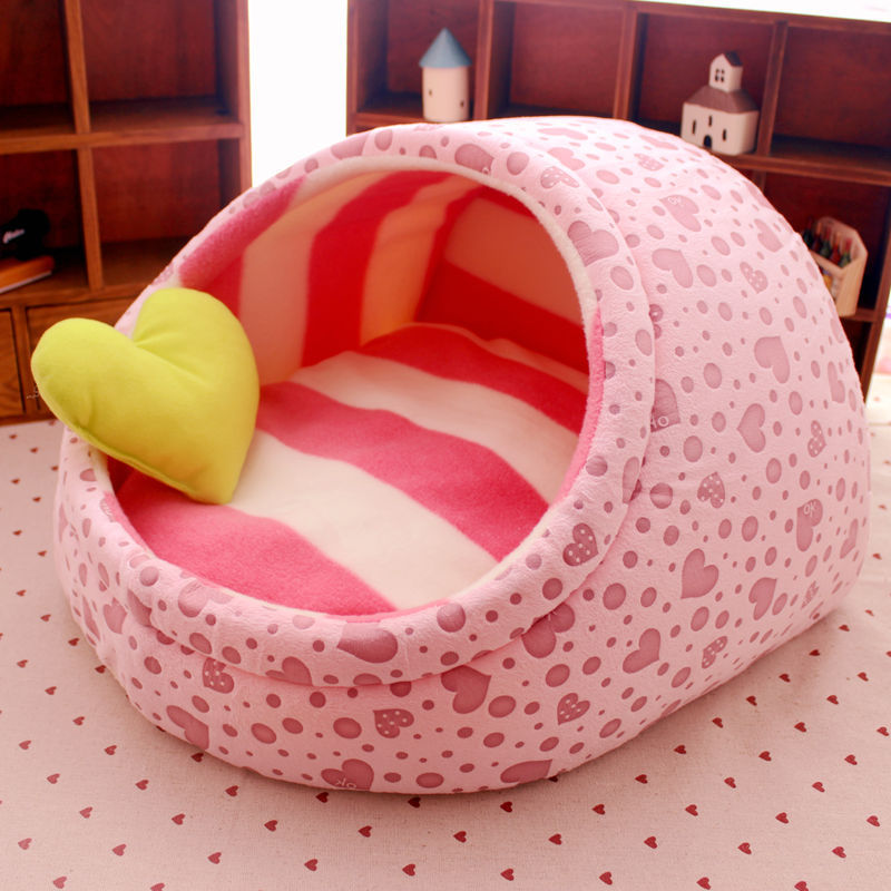 Pet cat dog bed house nest dog house cat bed kennel pet warm princess bed dog beds for small medium dogs cat house washable