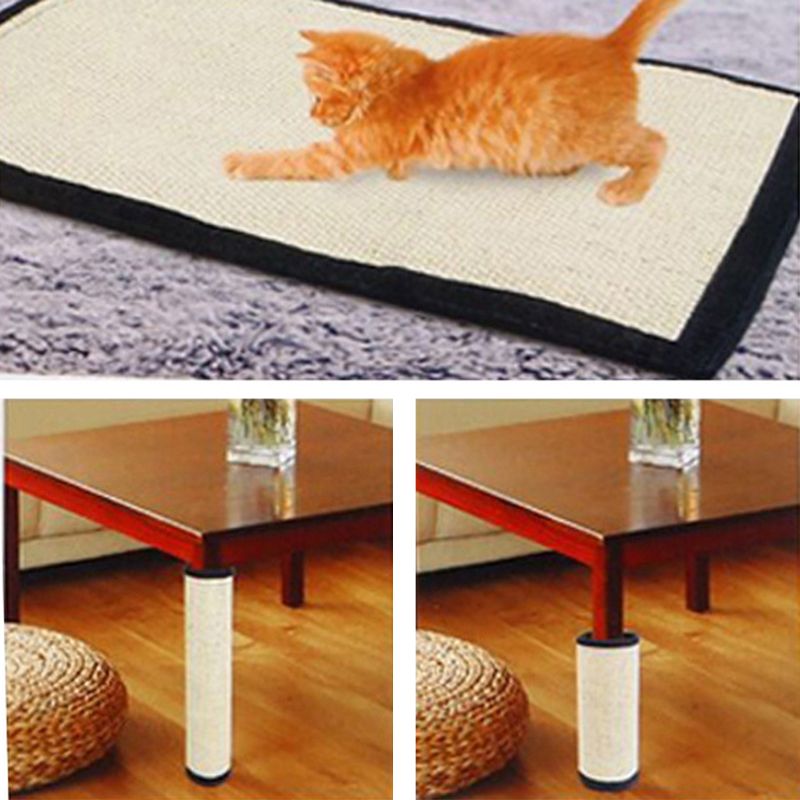 Pet Cat Kitten Claw Scratching Play Mat Hanging Bed Sisal Hemp Pad Board Rug For Furniture Protection