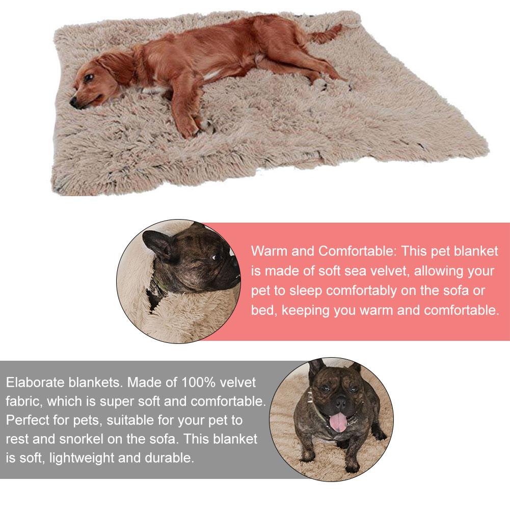 Pet Plush Mat Double Blanket Bed Cover for Large Dog Puppies Cat,S: 56 * 36CM, M: 78 * 54CM, L: 100 * 75CM