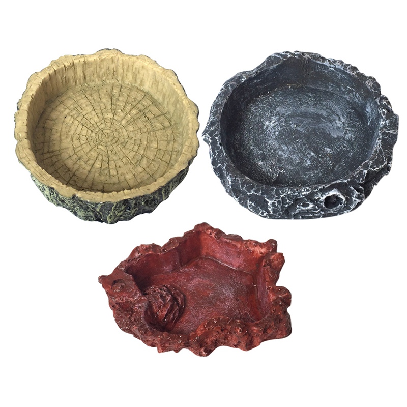 Pet Reptile Feeder Bowl Basin Resin Non-Toxic Food Water Pot Turtle Tortoise Scorpion Lizard Crabs for Pets Feeding Tray HH